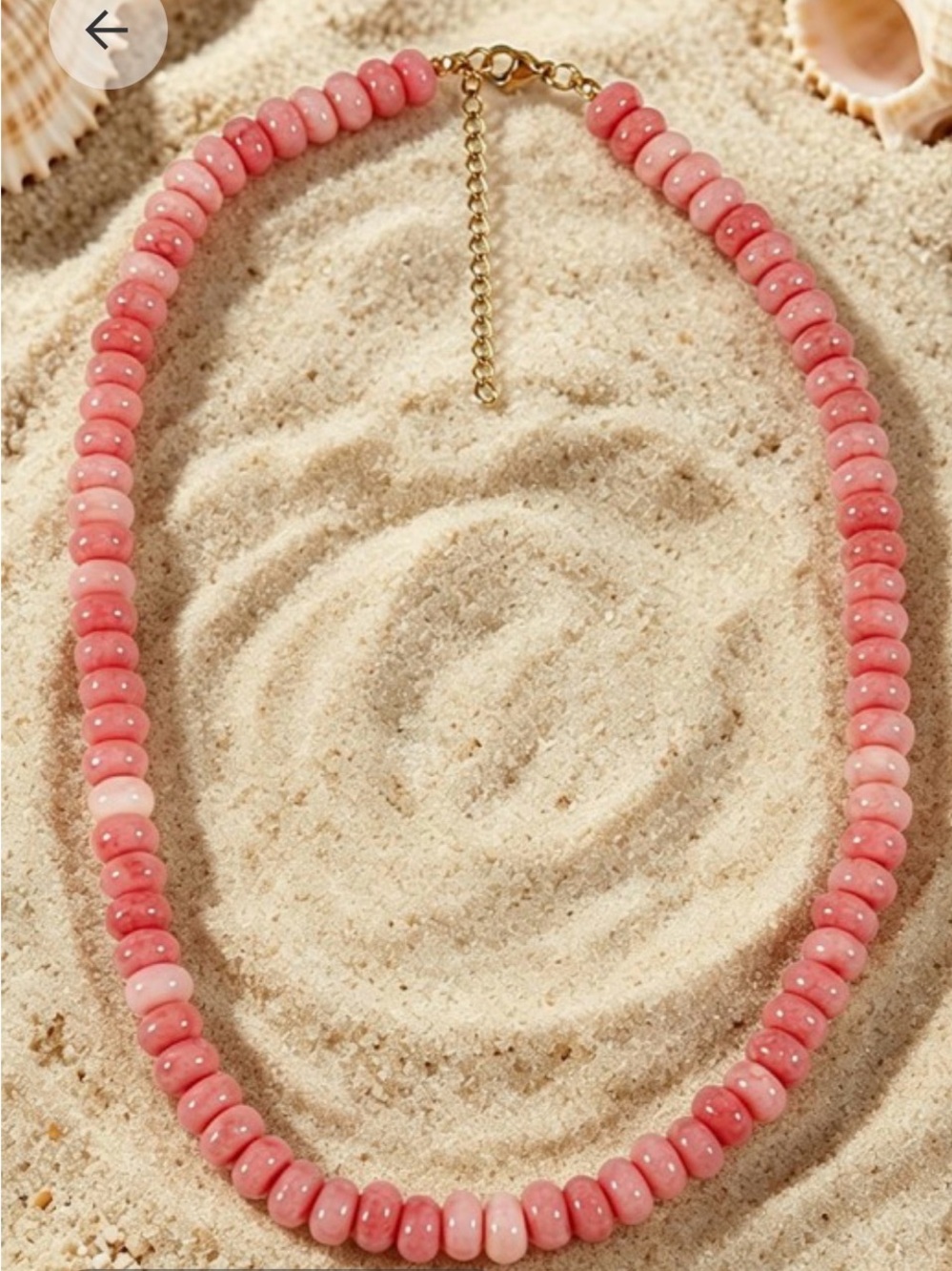Abacus Glass Bead Necklace- Dark Pink